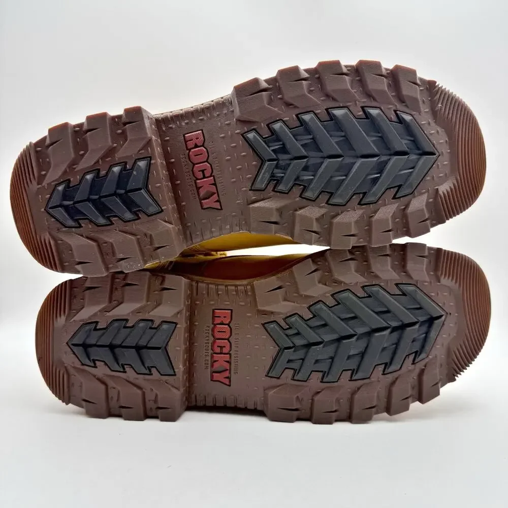Rocky Mens Rams Horn Composite Toe Work Boot Size 10 Wide Brown Waterproof EUC